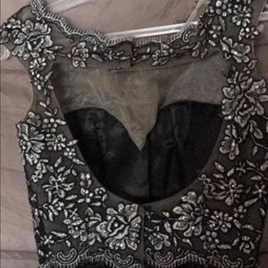 Black two piece prom dress